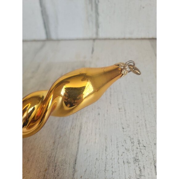 Radko large gold glass spiral ornament Xmas vintage - Picture 10 of 11